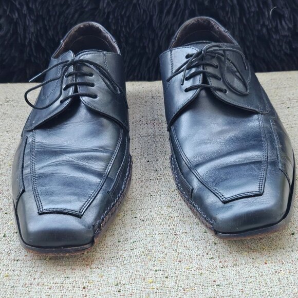 VIA SPIGA Men Shoes Black Leather Upper Lace Up Dress Shoes M-Louie Size 11M main image 8